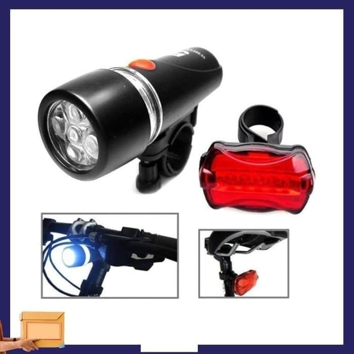 BAROKAH GAMIS LAMPU SEPEDA DEPAN DAN BELAKANG 1 SET bicycle cycling light