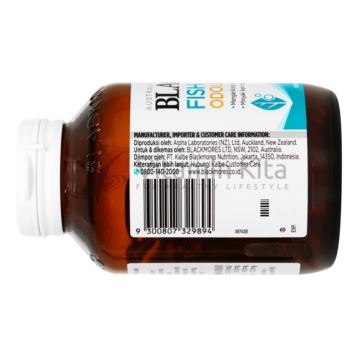 BLACKMORES ODOURLESS FISH OIL 1000 BPOM KALBE - 90 CAPS