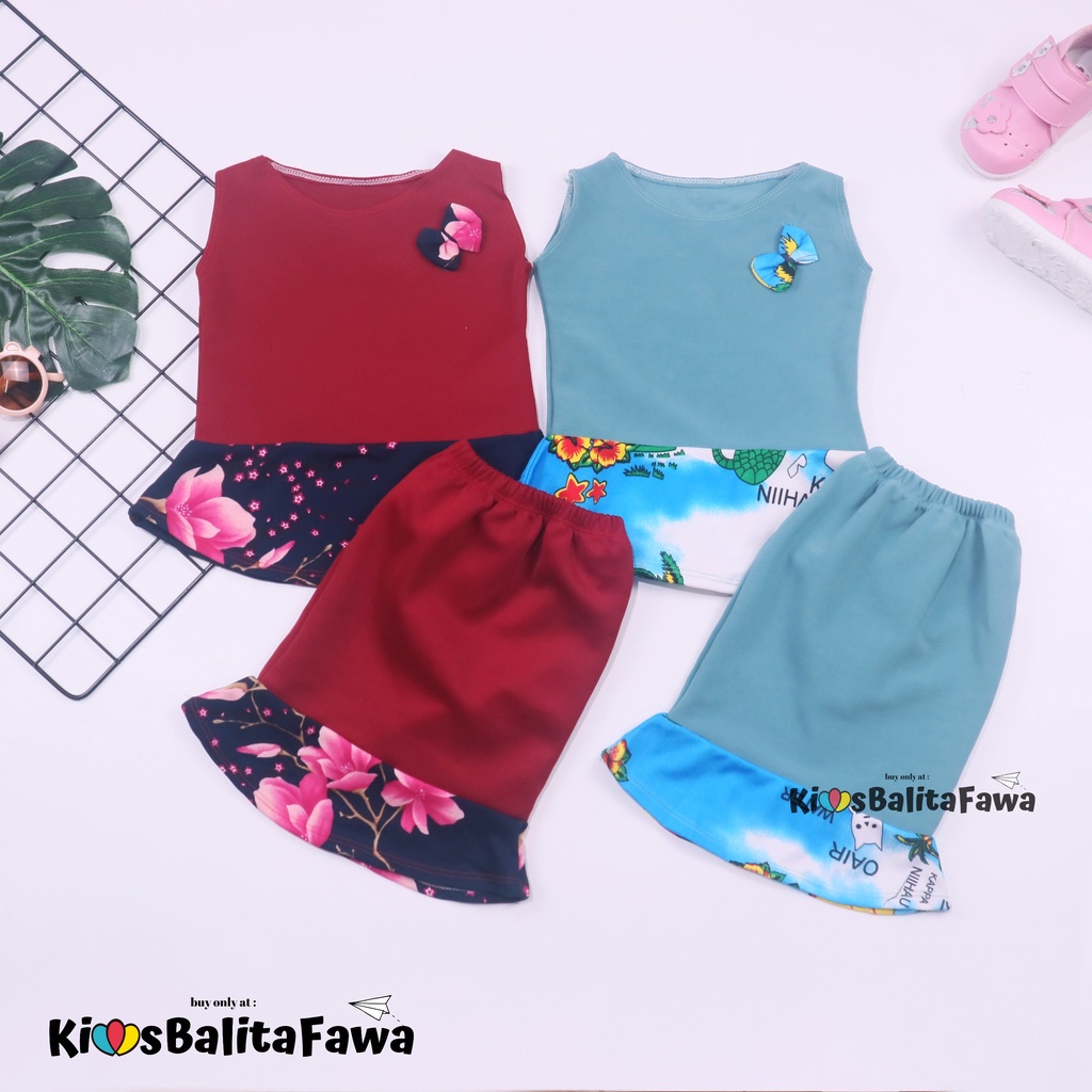 Setelan Zizi Anak uk 6-18 Bulan / Bawahan Rok Perempuan Baju Pesta Model Dress Peplum Cantik Cewek