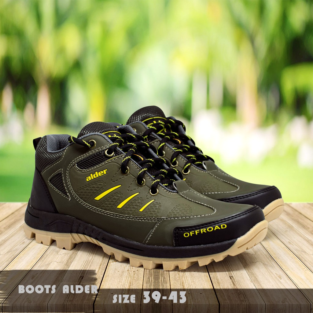 sepatu pendaki gunung pria alder laki laki dewasa  touring outdoor hiking pria boots terbaru size 39-43 keren sol karet mentah