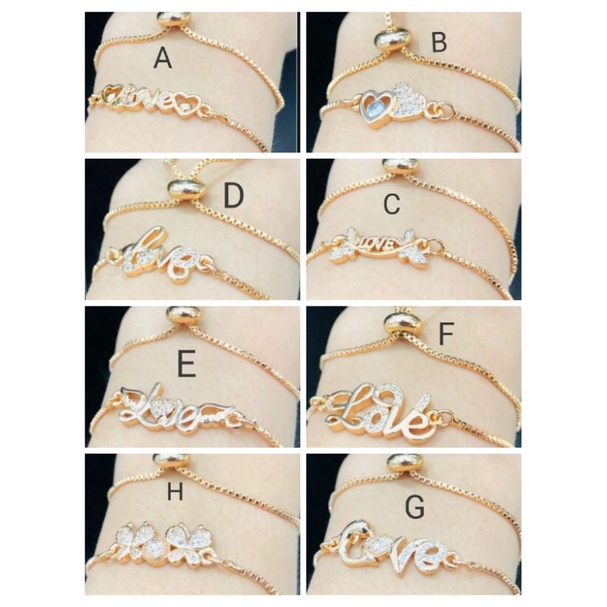 Ramk01. Gelang tali serut xuping wanita lapis emas dgn mata zircon ukuran flexibel