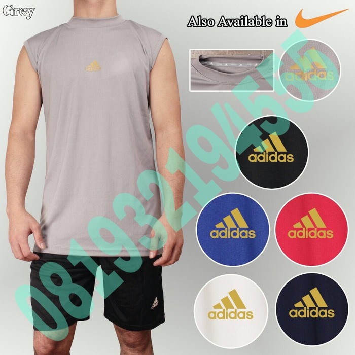 terbatas LEKBONG Baselayer Singlet Manset    Baju Fitnes Gym NIKE ADIDAS Diskon