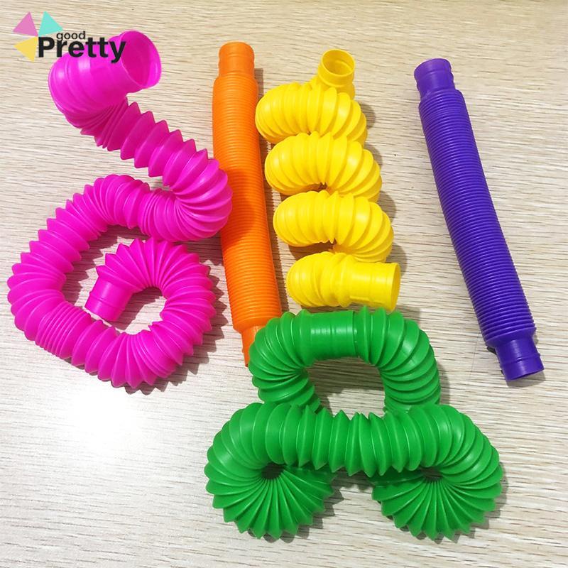 Mainan Fidget Tabung Pop it Teleskopik Bahan Plastik Corrugated Warna-Warni Untuk Anak Tabung Mainan Pendidikan - PD