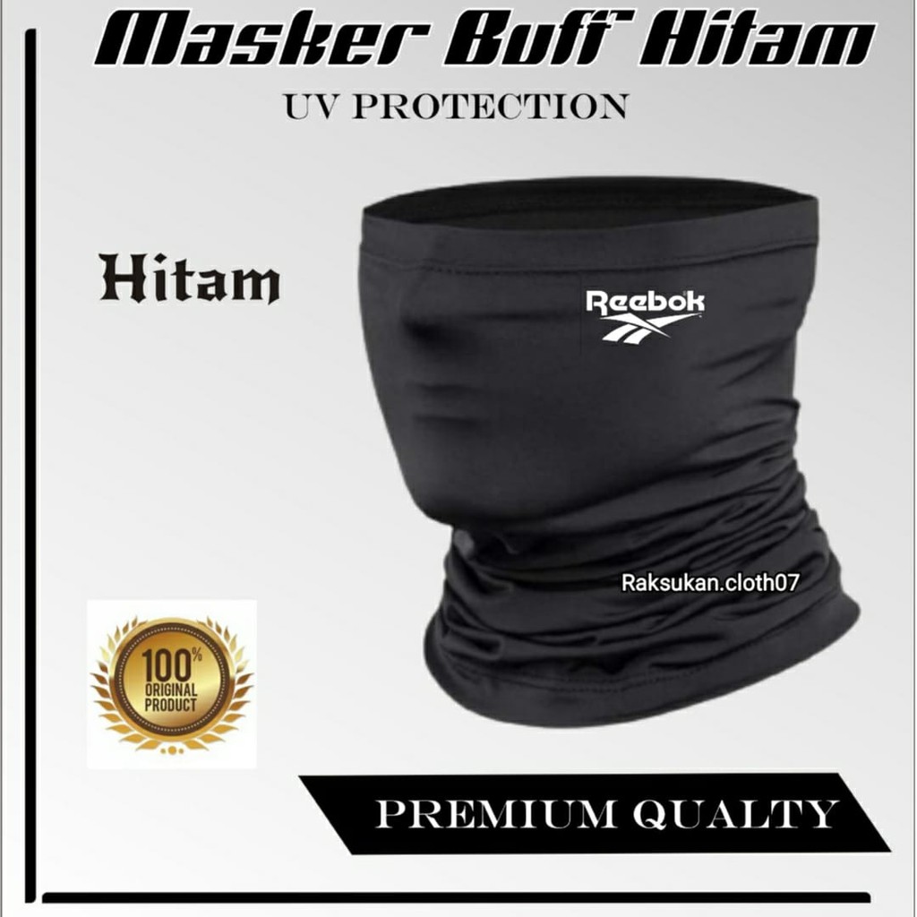 Masker Buff Bandana Pria Pengendara Motor Hitam Polos Tebal Terbaru