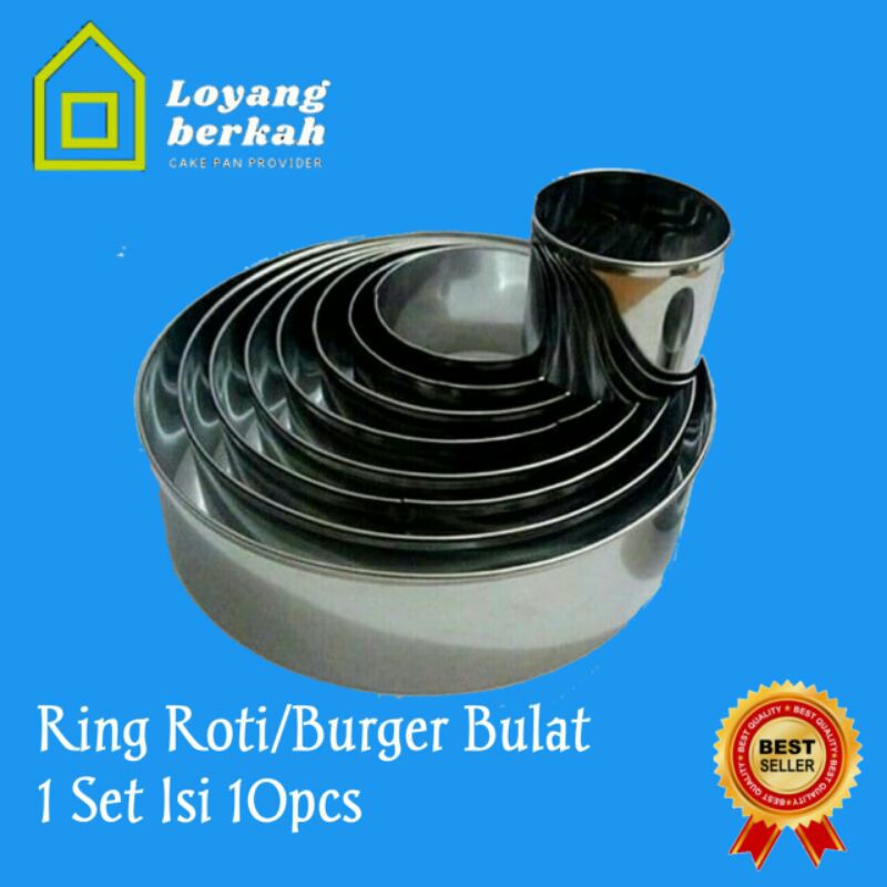 

Ring Roti / Burger / Ring Cutter Bulat 1 set isi 10pcs