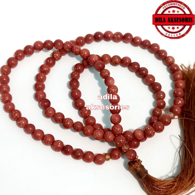 TASBIH BATU PASIR EMAS 6MM 99BUTIR