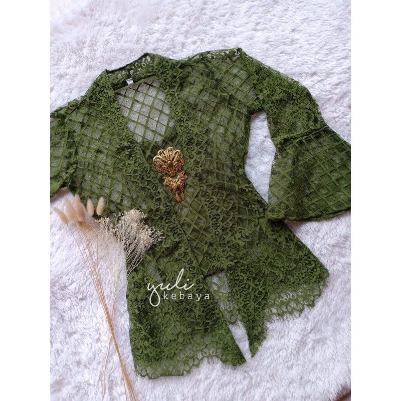 Kebaya Jadi Kutubaru Lengan Lonceng Semi Italy Kancing depan | Kebaya Busui
