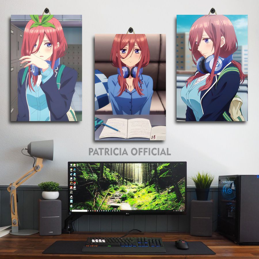 PAJANGAN RUANG ANIME MIKU NAKANO AESTHETIC 20X30 D5TYH/5BXWX/ PAJANGAN KAMAR MIKU NAKANO CUTE GOTOUB