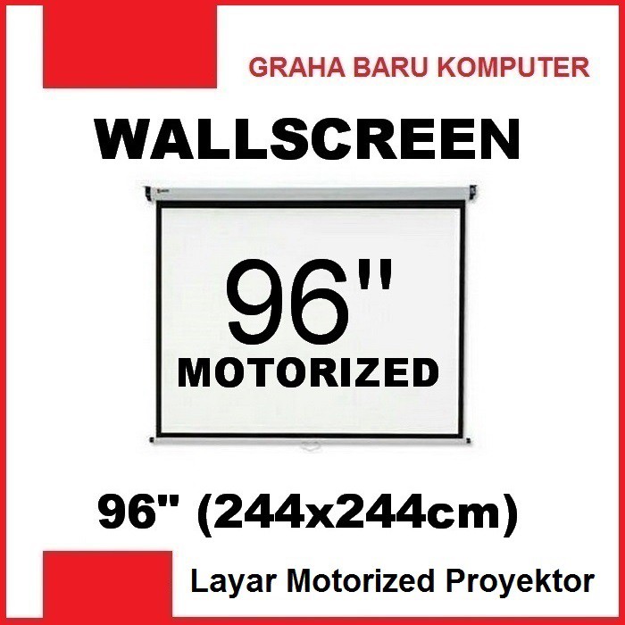 Layar Proyektor Otomatis 96 Inch - Layar Proyektor Gantung Layar Proyektor Dinding Layar Proyektor W