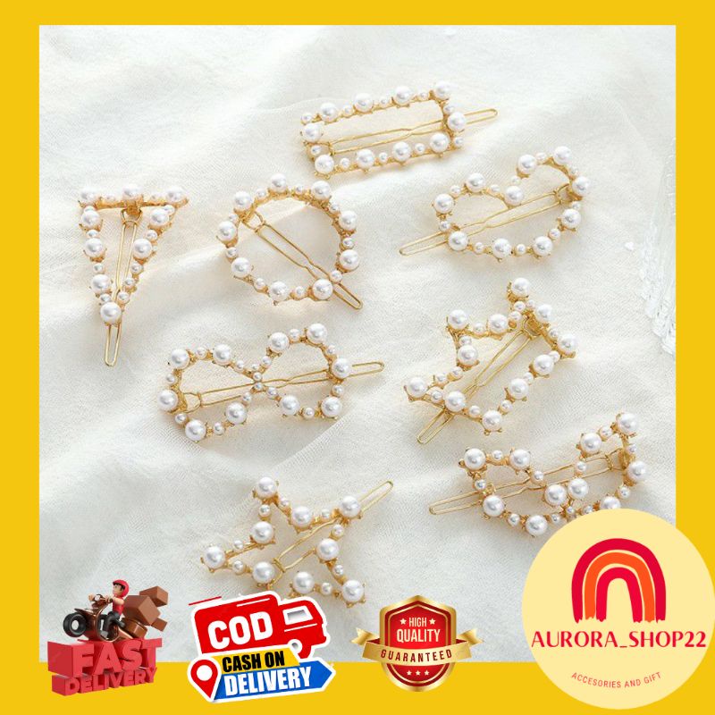 [COD] Jepit Rambut Mutiara Ala Korea Hairpin Clip Mutiara Korea Elegan Cantik