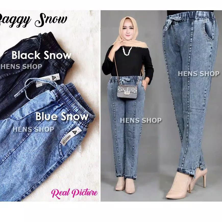 grosir_solo || CELANA BAGGY JEANS BOYFRIEND JEANS SLETING DEPAN || BOYFRIEND BAGGY SNOW PREMIUM ღ➴