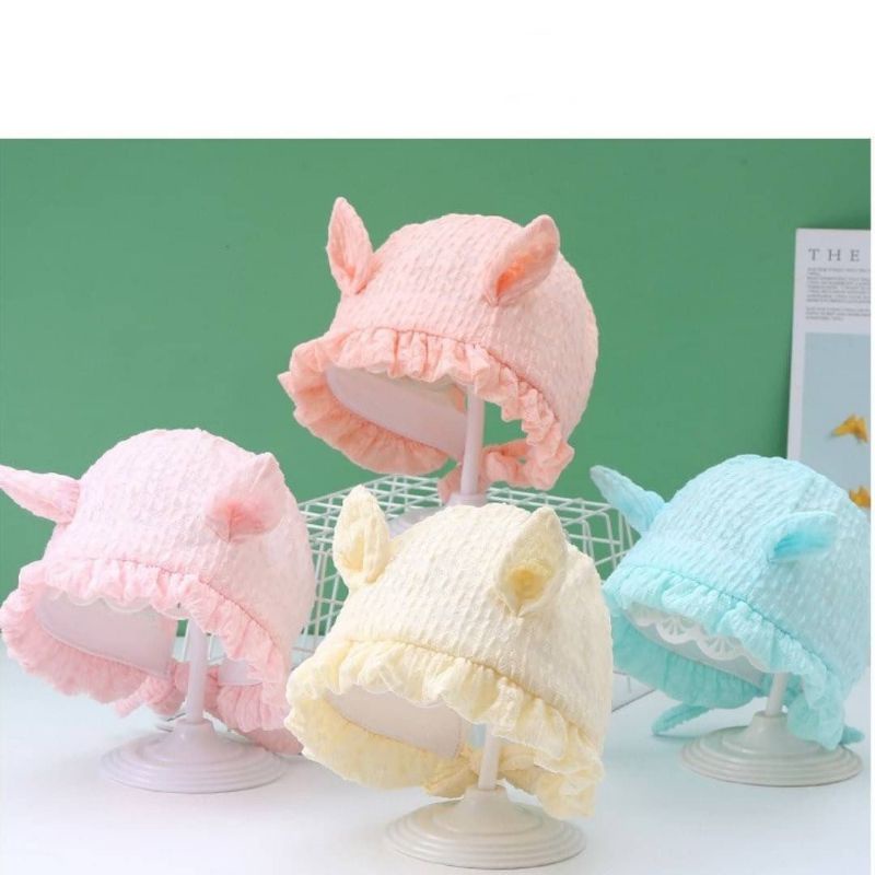 Topi Anak Bayi Baru Lahir Newborn Cewek Perempuan Baby Girl Hat FOXY Beret 0 1 Bulan