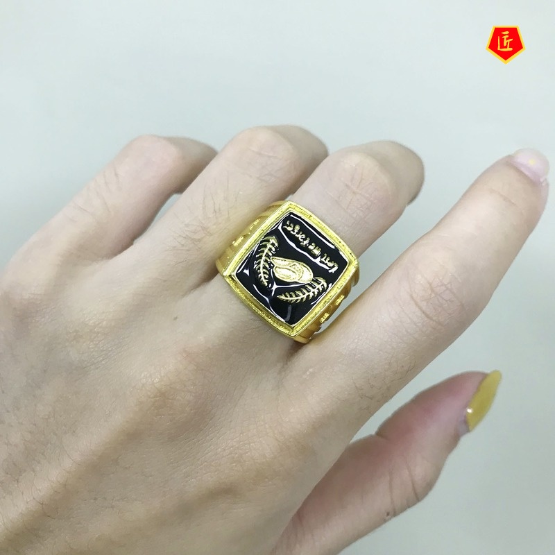 [Ready Stock]Creative Personality Men's Gold Ring