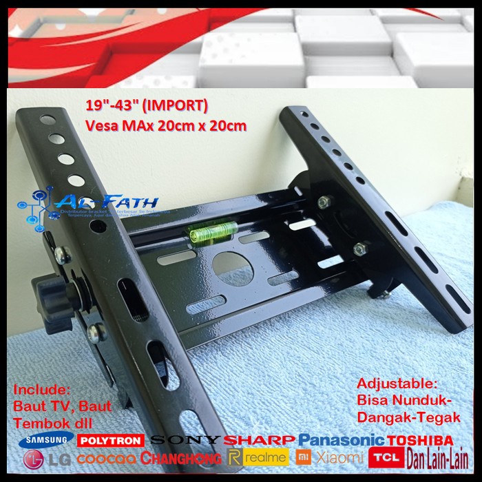 Bracket TV PANASONIC 19 s/d 43 inch IMPORT QUALITY Garansi 100% cocok