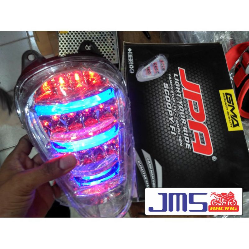 Lampu stop scoopy all new scoopy JPA 2018-2020 ada warna merah full sama biru kombinasi merah