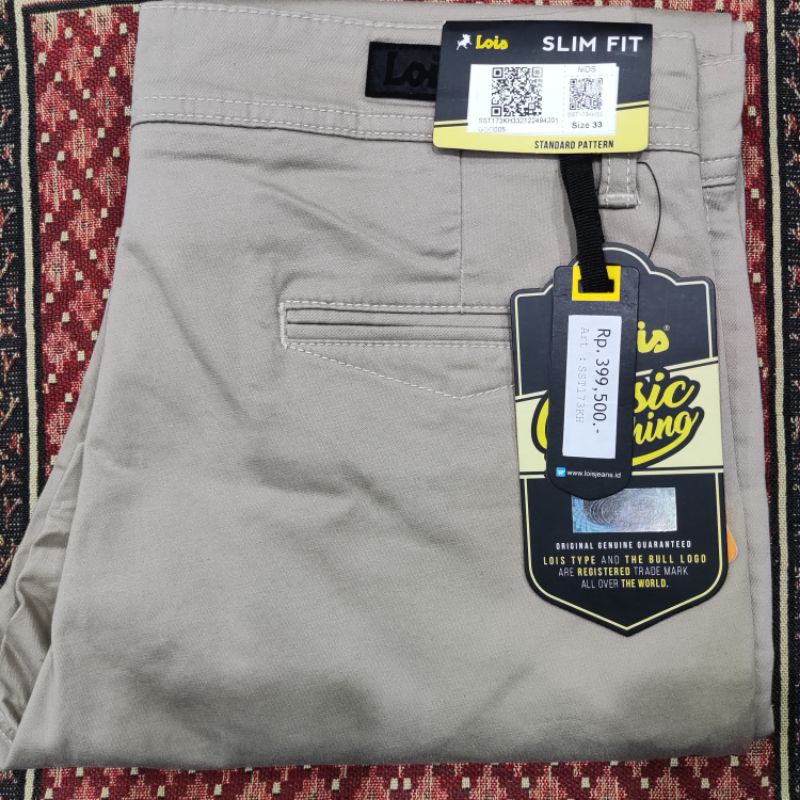 [SST173KH] LOIS - Chinos Slim Fit Stretch, size 33-38 , Katun 97% Spandex 3%