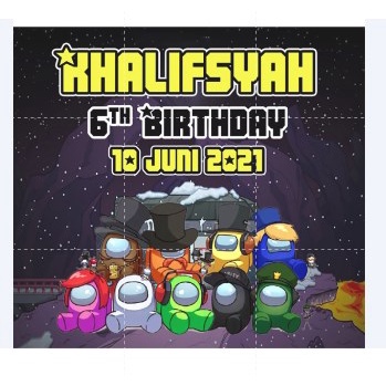 Terlaris Tas ultah Mika Keren UK 25x14x20 (PxLxT)-AMONG US