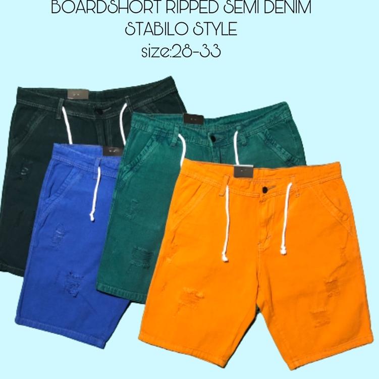Celana Jeans Pendek Sobek Pria / Ripped jeans shortpants Boardshort size 28-33 Celana Pendek Pria di
