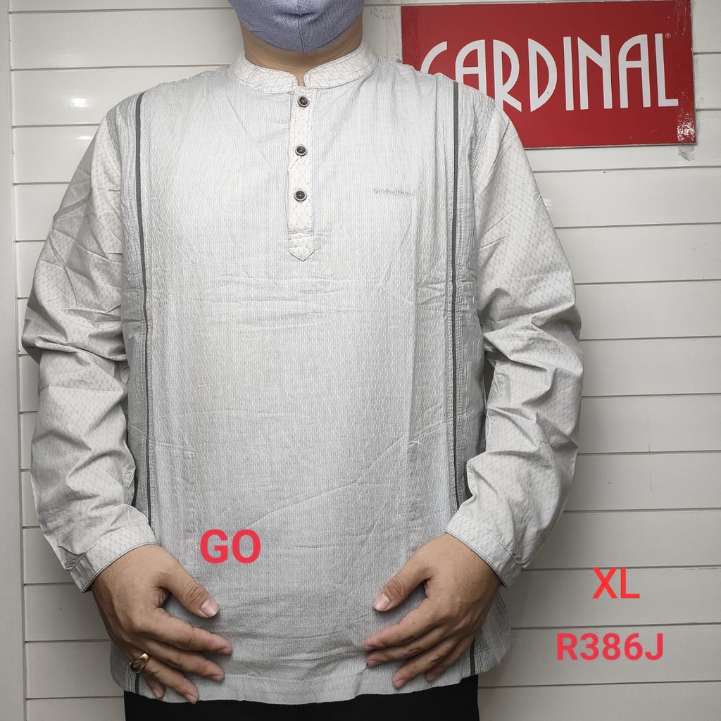 gof XL-2XL CARDINAL KEMEJA KOKO PUTIH JUMBO Pakaian Atasan Muslim Pria Hem Lengan Panjang Original KPCB