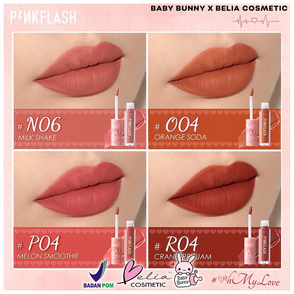 ❤  BELIA ❤ PINKFLASH KISS Lasting Matte Lip Cream OhMyKiss PF-L01 | Pink Flash | Matte | Lip Cream | BPOM