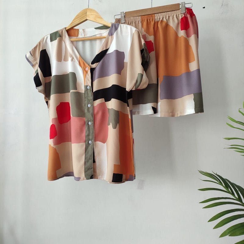 PIYAMA KANCING PENDEK HITS PIYAMA KANCING BUSUI | PIYAMA RAYON | HOMEWEAR-PDV H