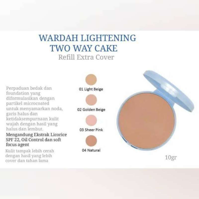 REFILL WARDAH LIGHTENING POWDER FOUNDATION LIGHT FEEL TWO WAY CAKE SPF 15 BEDAK PADAT TERLARIS