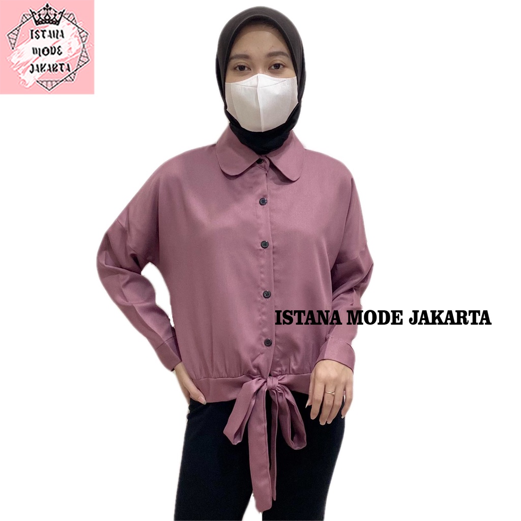 ISTANA MODE JAKARTA Miami Baju Atasan Wanita Lengan Panjang Kemeja Wanita Moscrepe-6