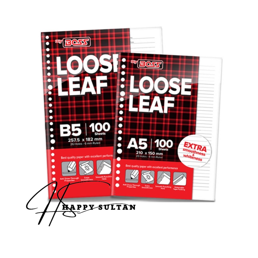 

Loose Leaf Isi Kertas File Binder Big Boss Buku Tulis A5 B5