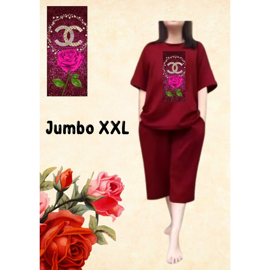 Setelan kulot jumbo /set jumbo kulot polos /setelan wanita kulot/