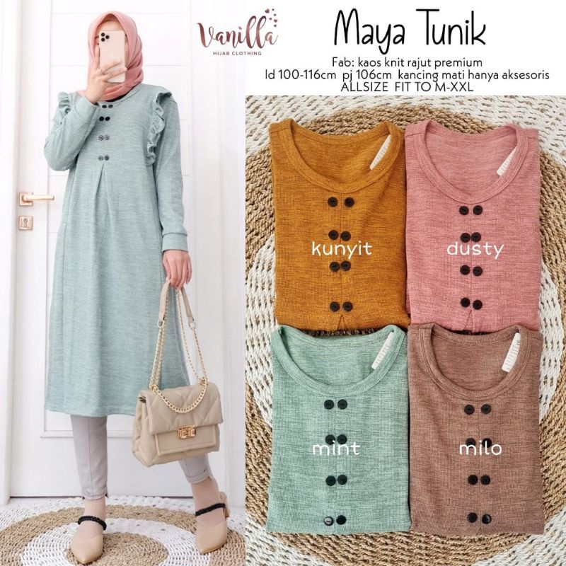 Maya Tunik - Tunik Kaos Rajut Premium LD100+ Melar / 359