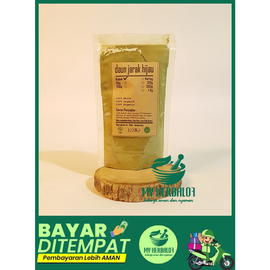Obat Herbal Jamu Daun Jarak Hijau Bubuk / Obat Sakit Gigi Berlubang / Obat Sariawan Mulut Ampuh / Ob