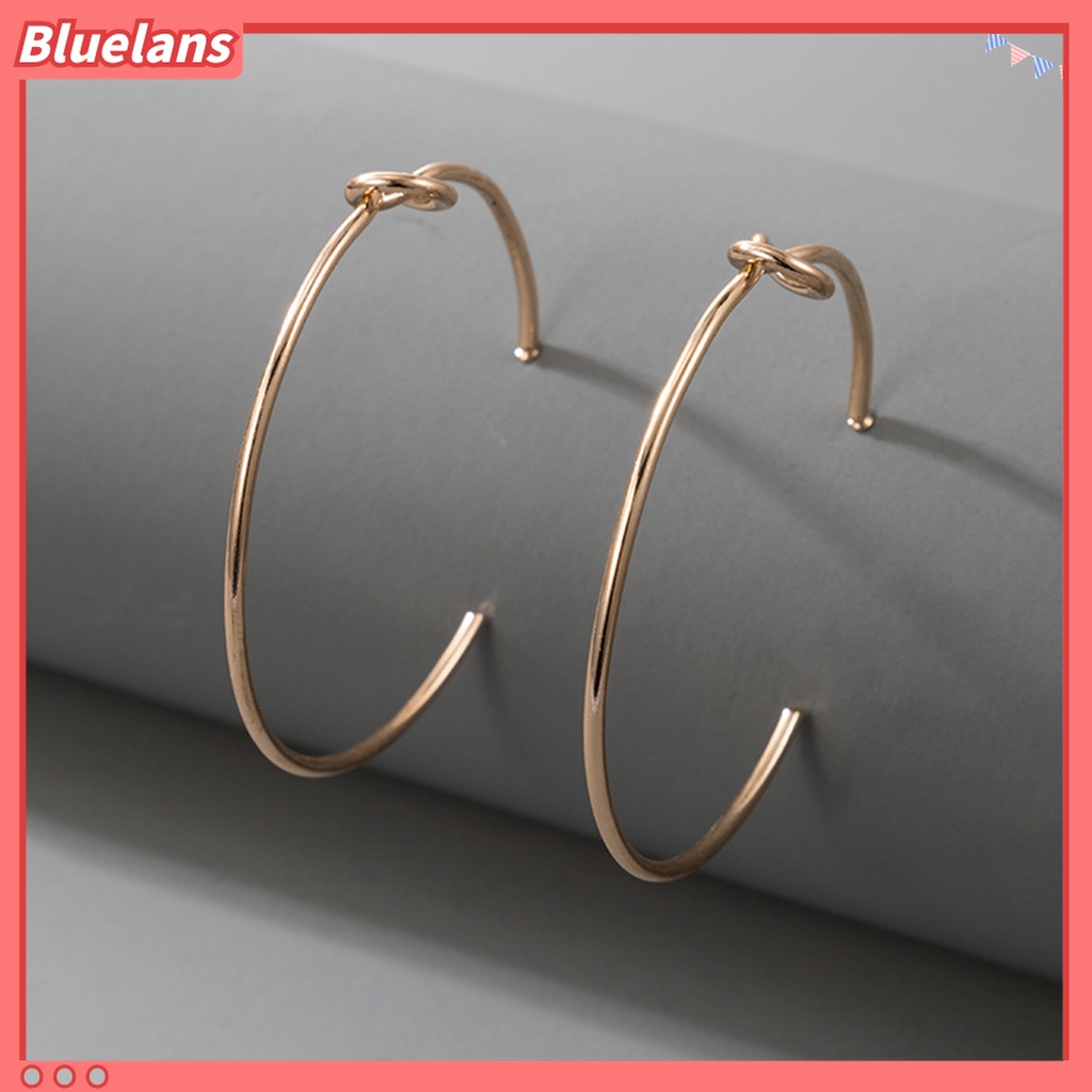 Anting Hoop Geometris Lingkaran Besar Bahan Logam Untuk Pemakaian Sehari-Hari