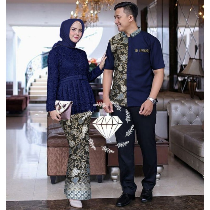 PCS CP SHERINA BATIK MR FASHION PAKAIAN COUPLE PASANGAN KEMEJA DAN SET KEBAYA ADA VIDEO PRODUK ASLI