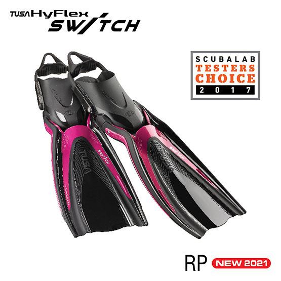 Diving Fins Tusa HyFlex Switch Open Heel Kaki Katak Selam Scuba Dive