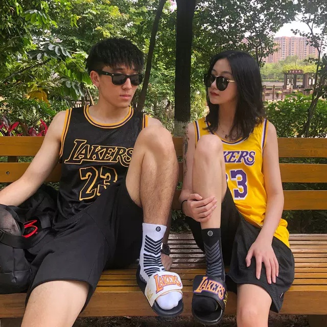 Sandal slip on / sandal santai / sandal formal LA lakers