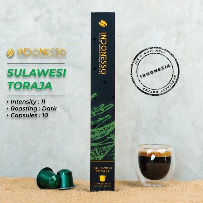 

INDONESSO Sulawesi Toraja Nespresso® Coffee Capsules / Kapsul Kopi