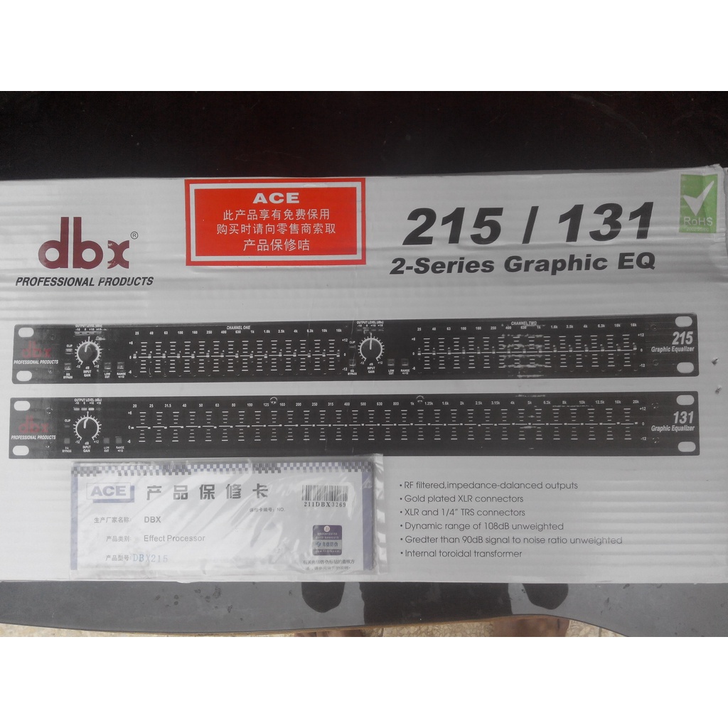 Equalizer DBX215 DBX 215 Grade A 2x15 Channel Dual Channel Equalizer DBX Graphic 1U Ori China HITAM