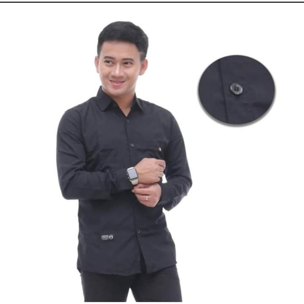 (GEBYAR 8.8) KEMEJA DISTRO PRIA LENGAN PANJANG MOTIF POLOS