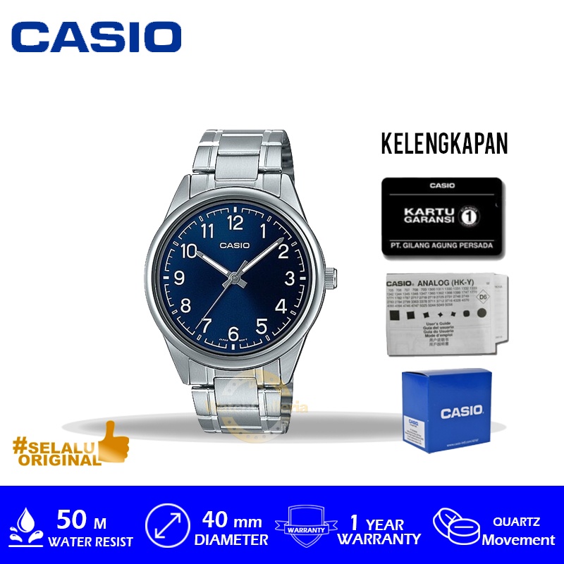 Jam Tangan Casio General MTP-V005D-2B4/MTP-V005D-2B4/MTP-V005D Original Murah
