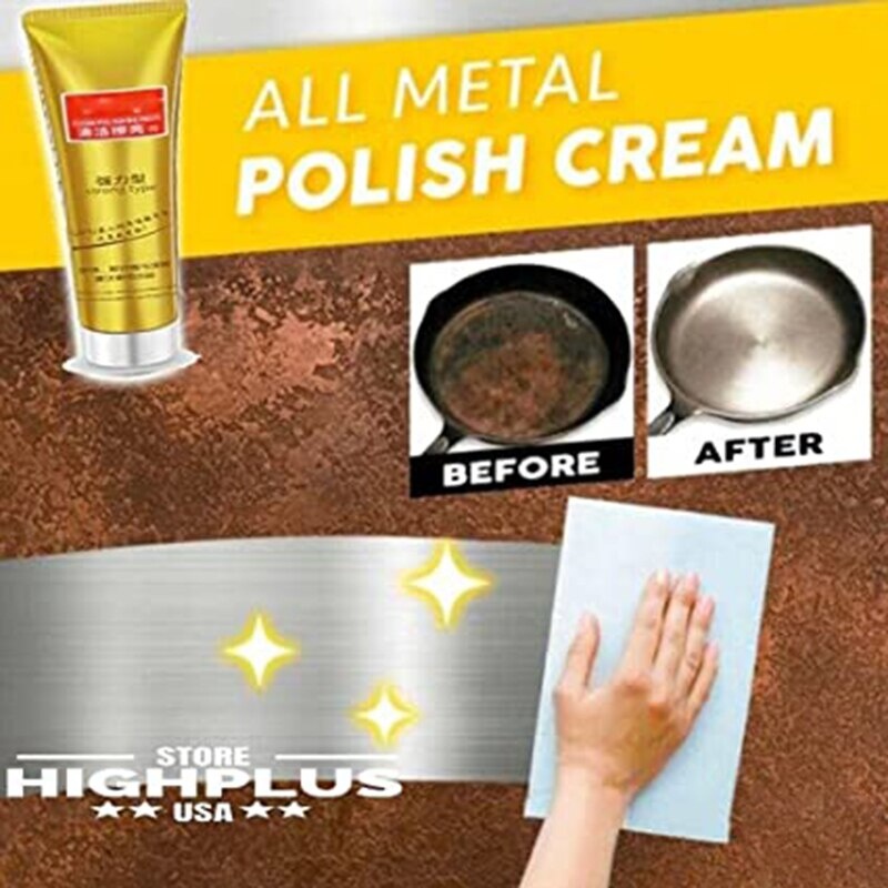 G3HU Cream poles segala macam besi termasuk emas perhiasan TIDAK BERACUN tanpa mengikis melapisi melindungi oksidasi dan korosi Braso poly Pengkilat Besi Steel Paste Metal Polishing alat dapur sendok garpu panci kompor keran air anting gelang