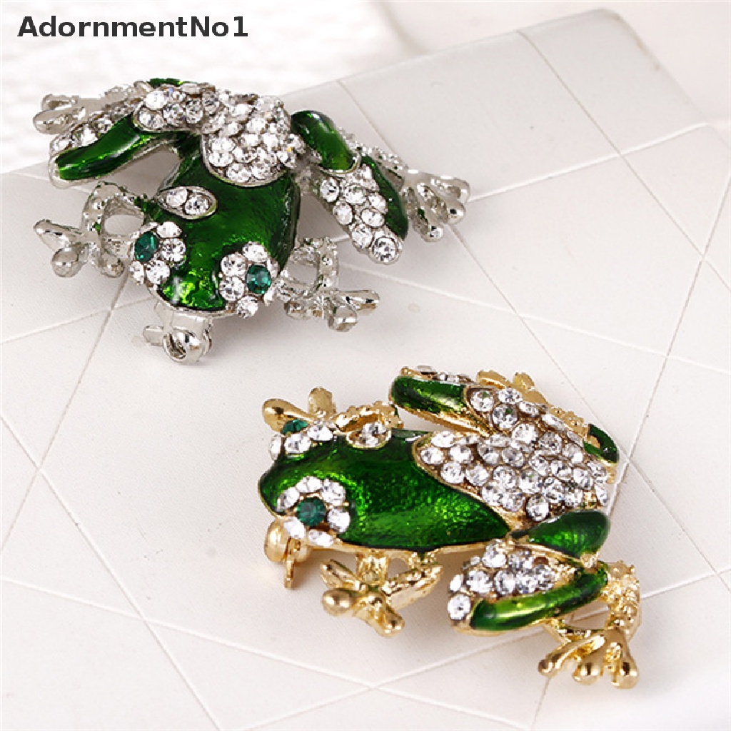 [AdornmentNo1] Green Frog Brooch Crystal Rhinestone Animal Brooch Suit Collar Pin Jewelry Gift [new]