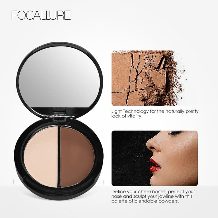 FOCALLURE HIGHLIGHTER & CONTOUR DOUBLE POWDER PALETTE FA05 - FA05-01