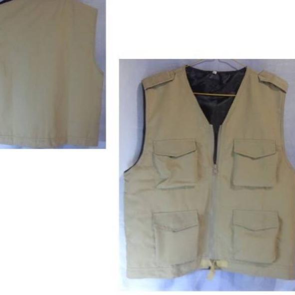 ➤ Rompi cream#rompi tanpa krah#rompi lapangan#rompi coklat#rompi oblong cream ♘