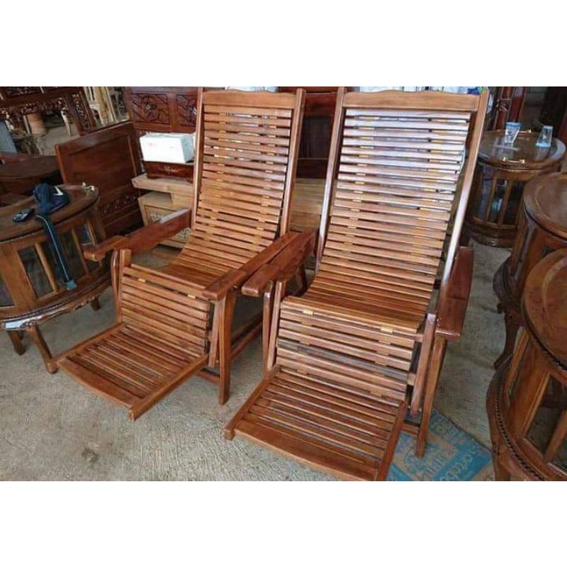 Kursi Lipat Santai Kayu Jati cocok Untuk Rebahan di Teras Gaming Lesehan di Depan TV Indoor atau Out
