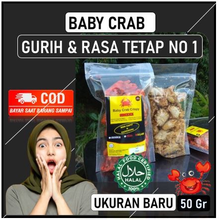 

Snack Cemilan Sehat Baby Crab Crispy KREZZ 50gram, TANPA CAPIT TANPA CANGKANG