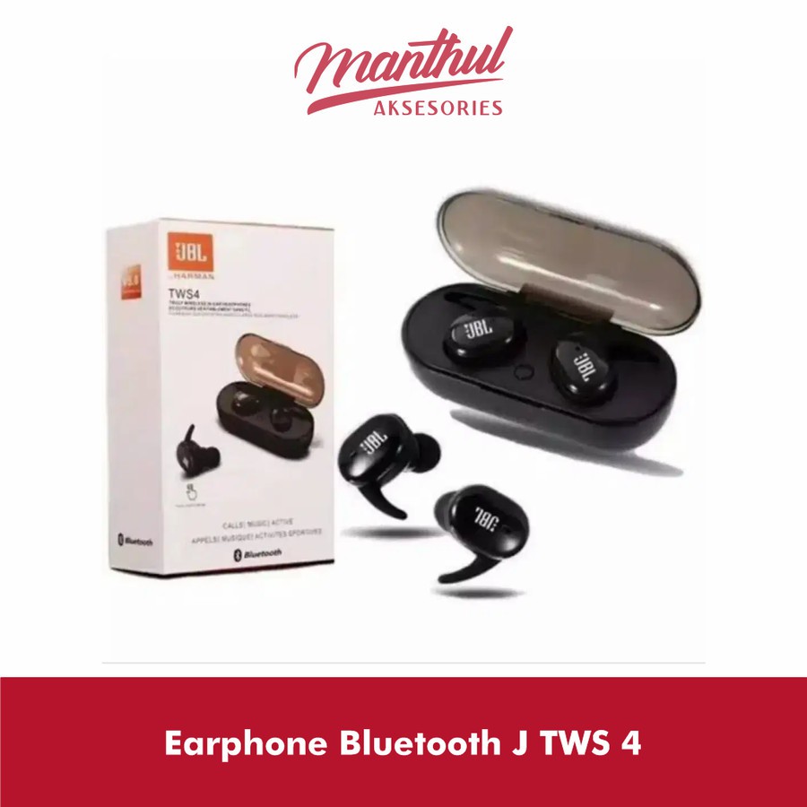 Earphone Bluetooth J TWS 4 handsfree headset earphone TWS-4 J B L