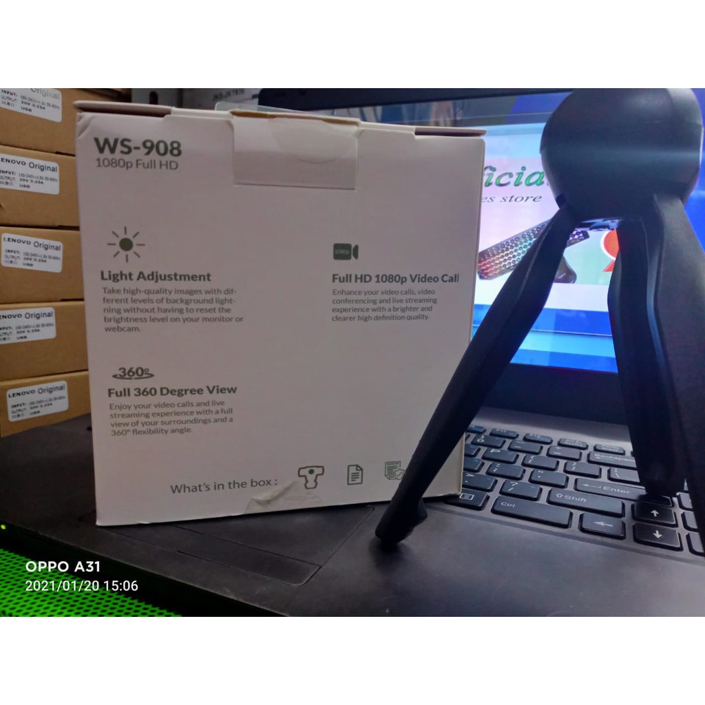 WS-908 FULL HD Webcam 1080P With Microphone Webcam S-Pro WS-908FHD Full 360 Degree View