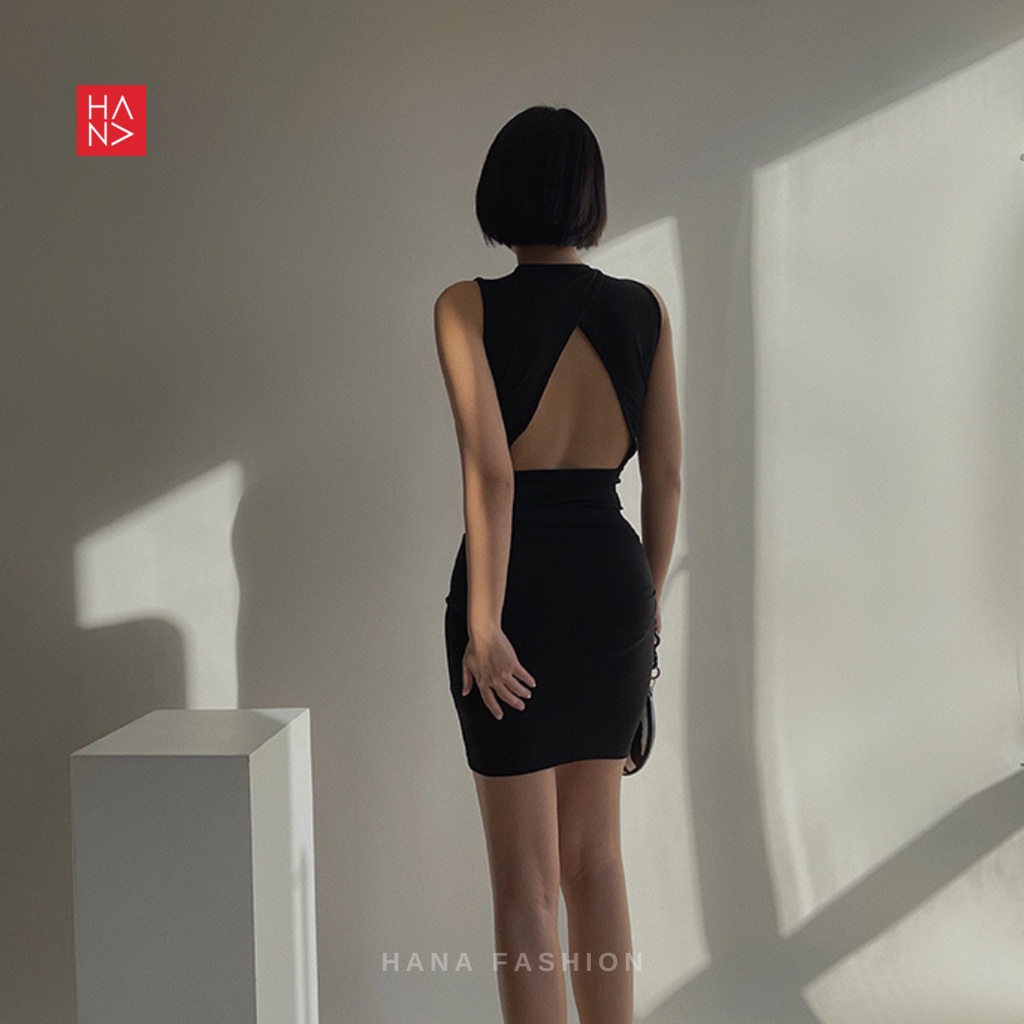 HanaFashion JKT - Caries Sexy Back Mini Dress Wanita Korea - CD061