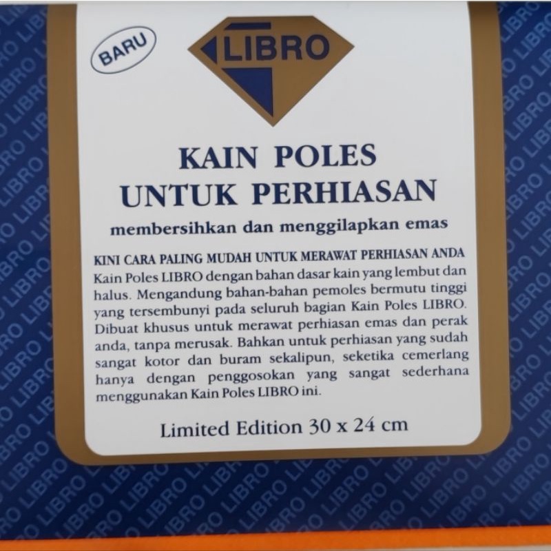 LIBRO Gold Polishing Cloth (30 x 24 cm) kain poles perhiasan emas