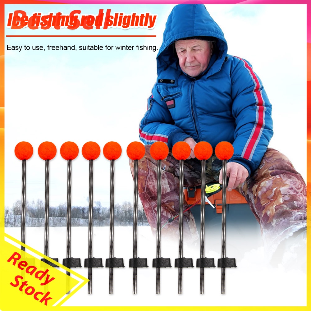 10pcs Ice Fishing Rod Spring Top Tip Winter Outdoor Fishing Pole Tackles